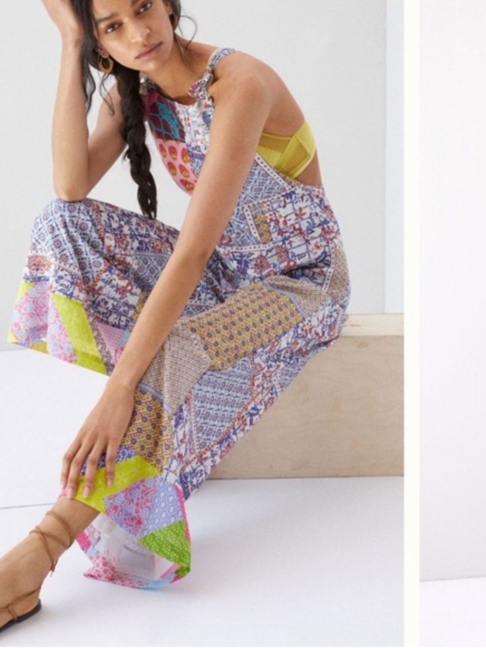 Anthropologie Patchwork Print Wide-Leg Jumpsuit/Overalls - Multicolor - Picture 3 of 15